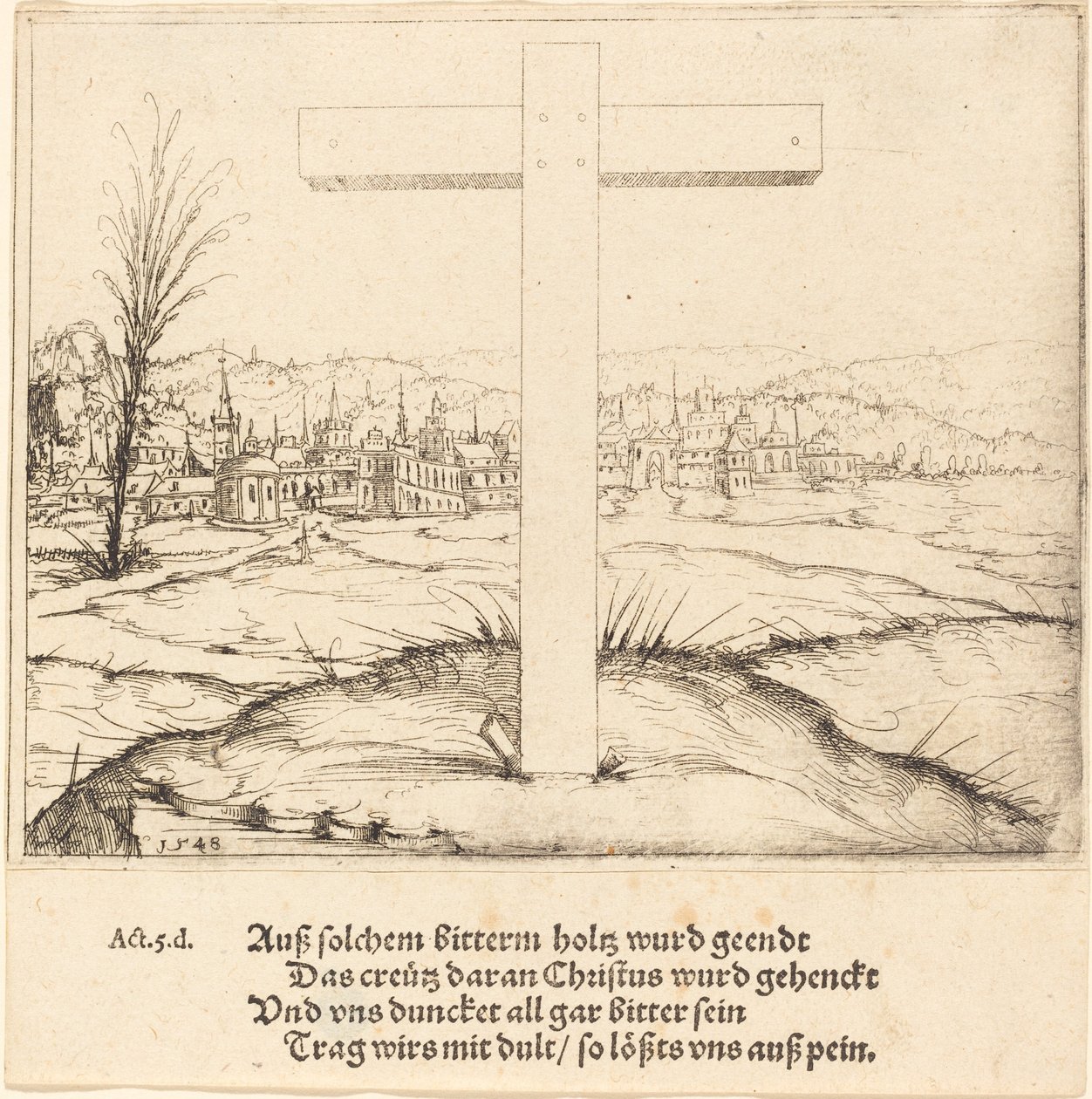 Het Kruis van Christus door Augustin Hirschvogel