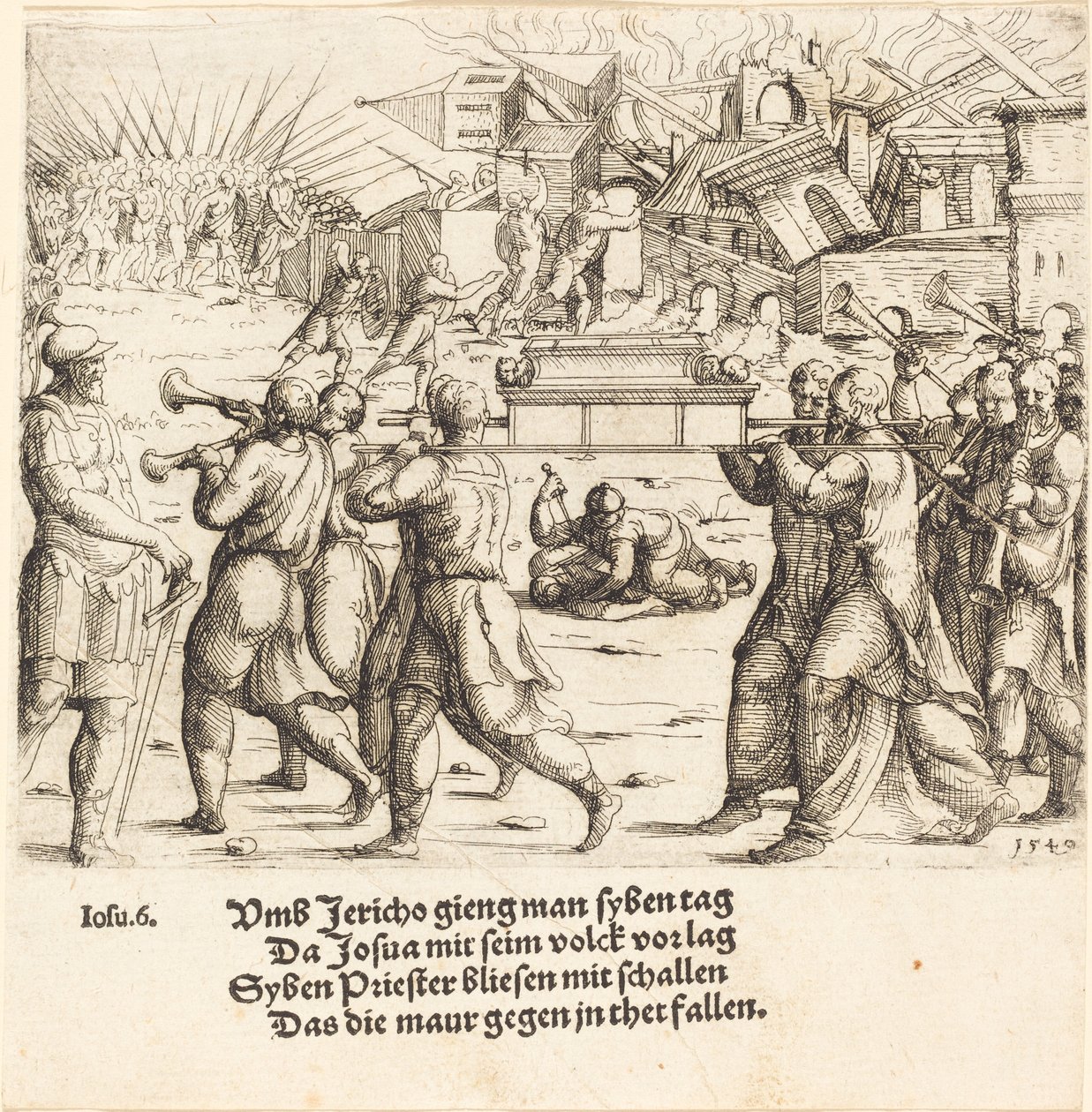 De Val van Jericho, 1540 door Augustin Hirschvogel