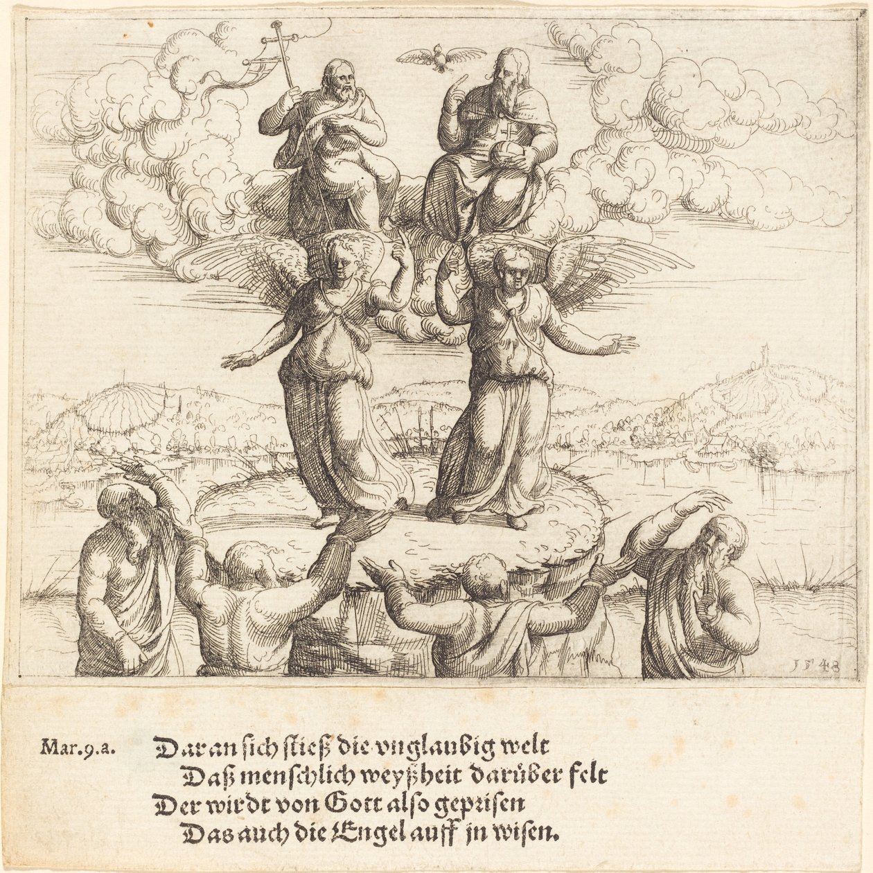 De transfiguratie door Augustin Hirschvogel