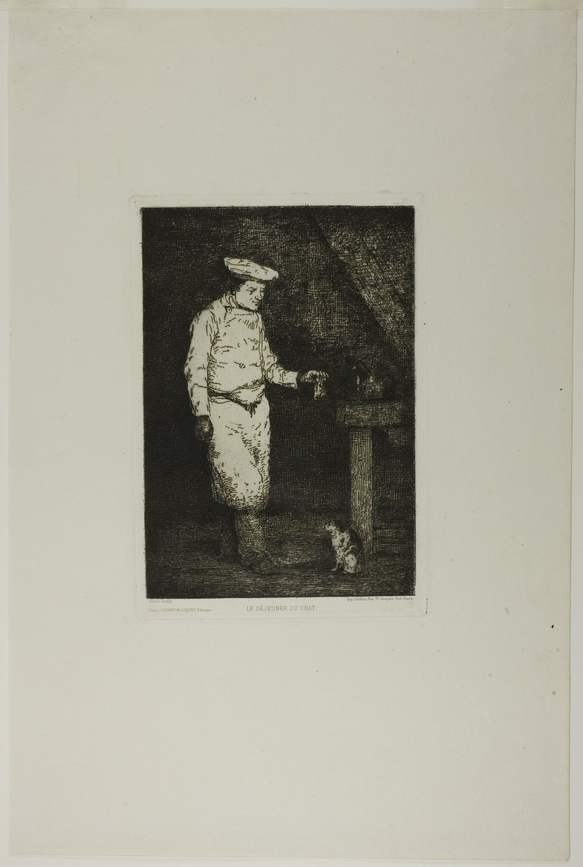 De lunch van de kat door Augustin Théodule Ribot