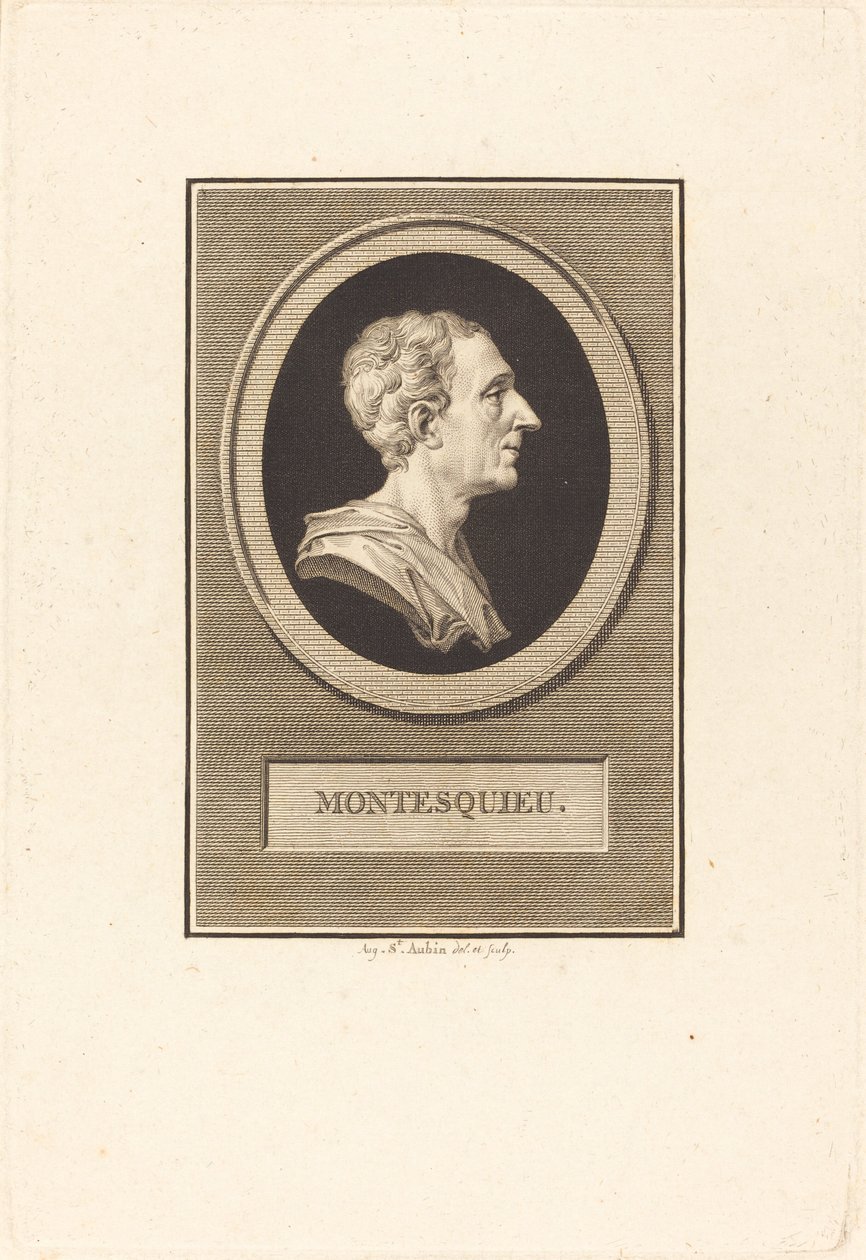 Charles Louis de Secondat Montesquieu door Augustin de Saint Aubin