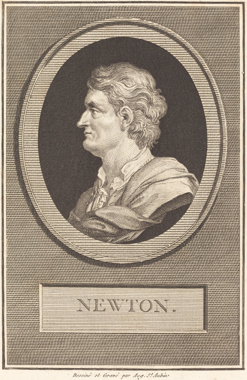 Isaac Newton door Augustin de Saint Aubin