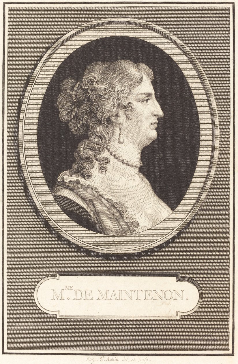 Madame de Maintenon door Augustin de Saint Aubin