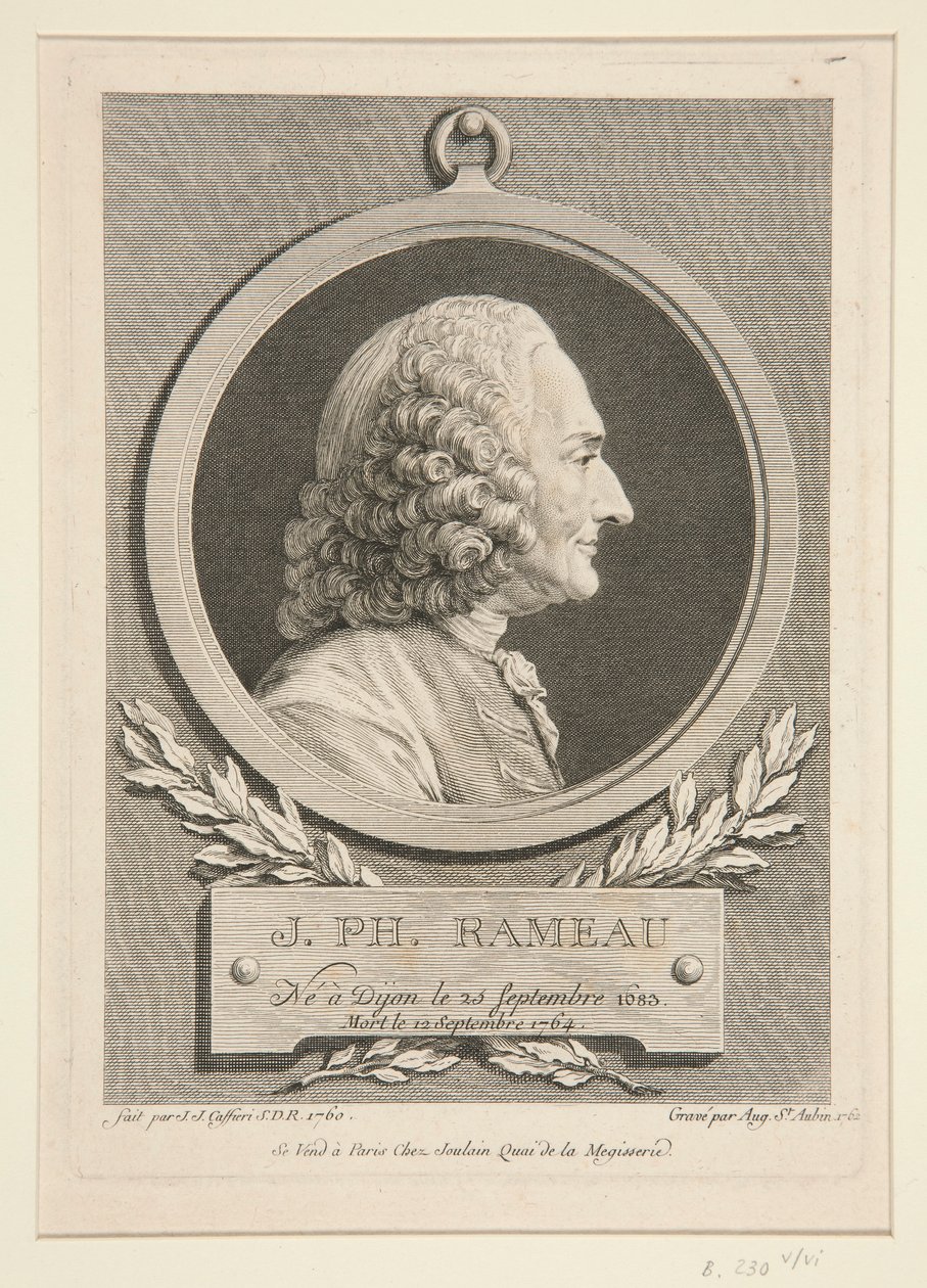 Portret van Jean-Philippe Rameau door Augustin de Saint Aubin