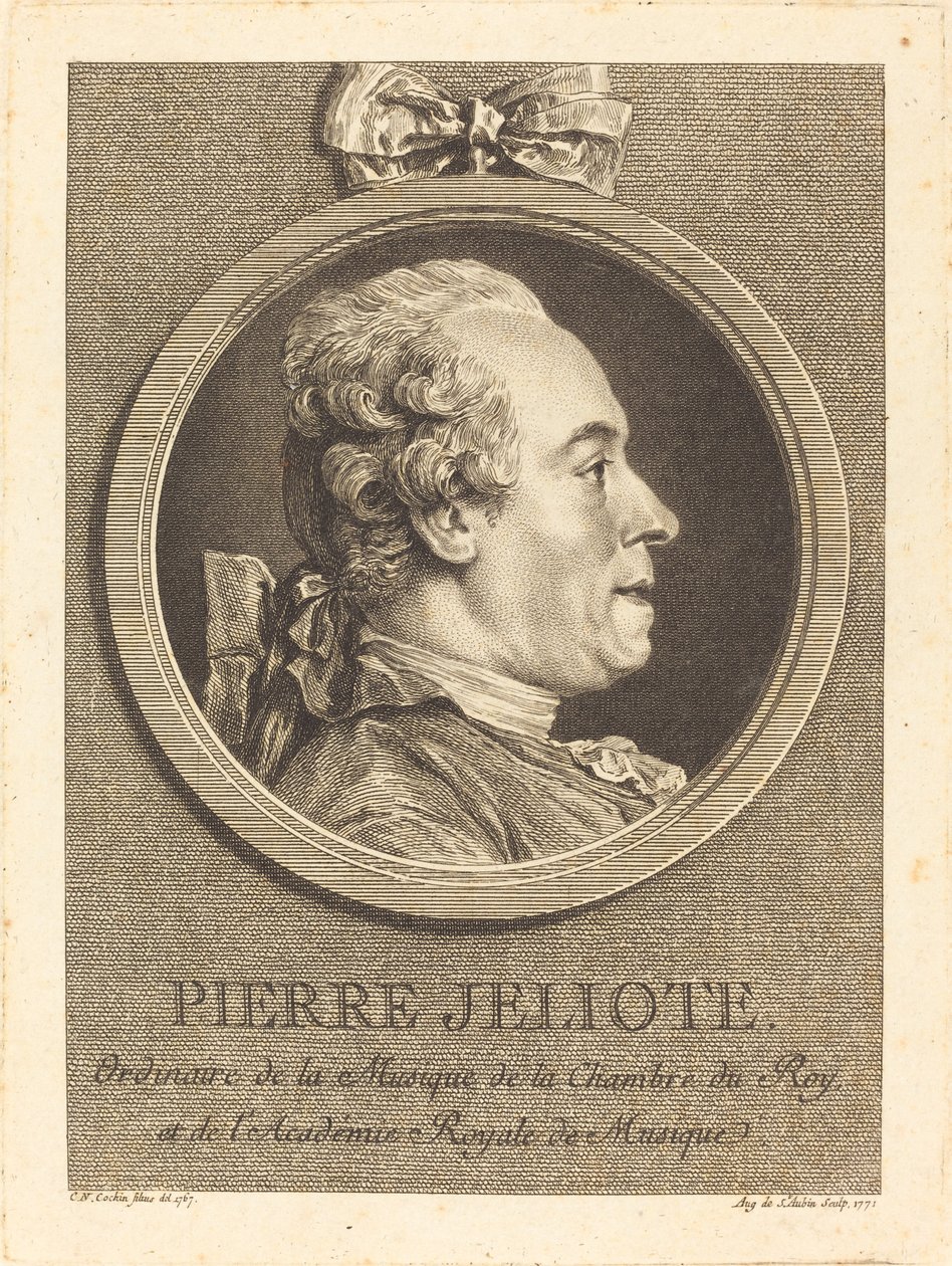 Pierre Jeliote door Augustin de Saint Aubin after Charles Nicolas Cochin II