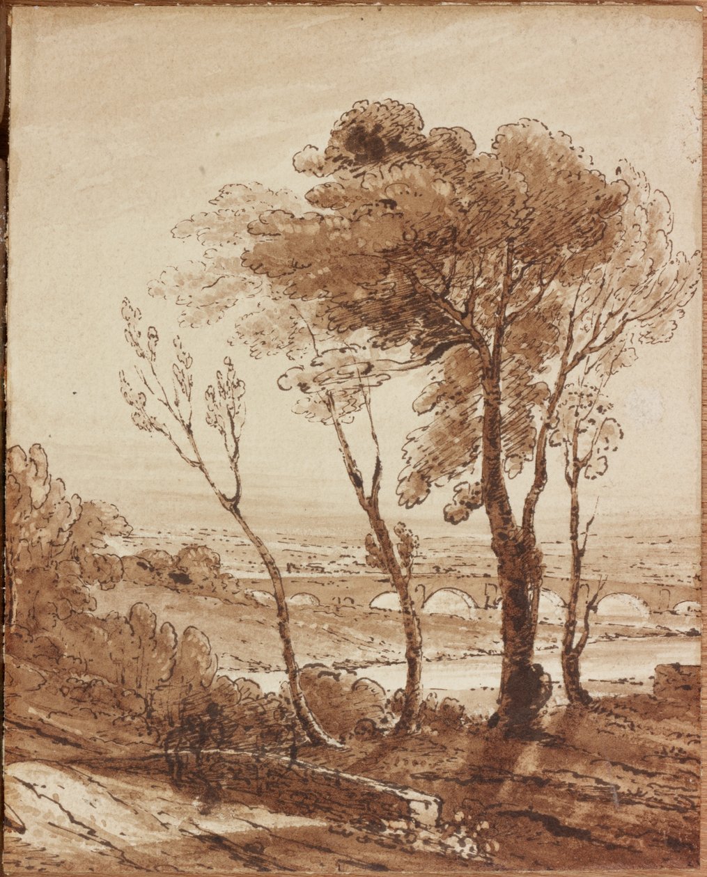 Landschap met Brug door Augustus Wall Callcott