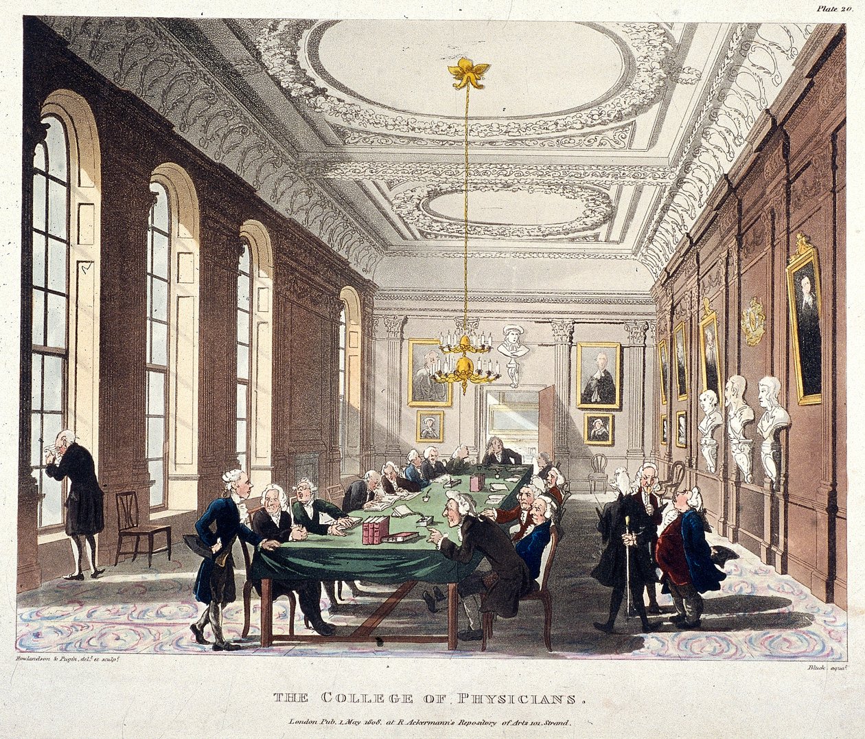 College of Physicians, Londen door Augustus Charles Pugin, Thomas Rowlandson