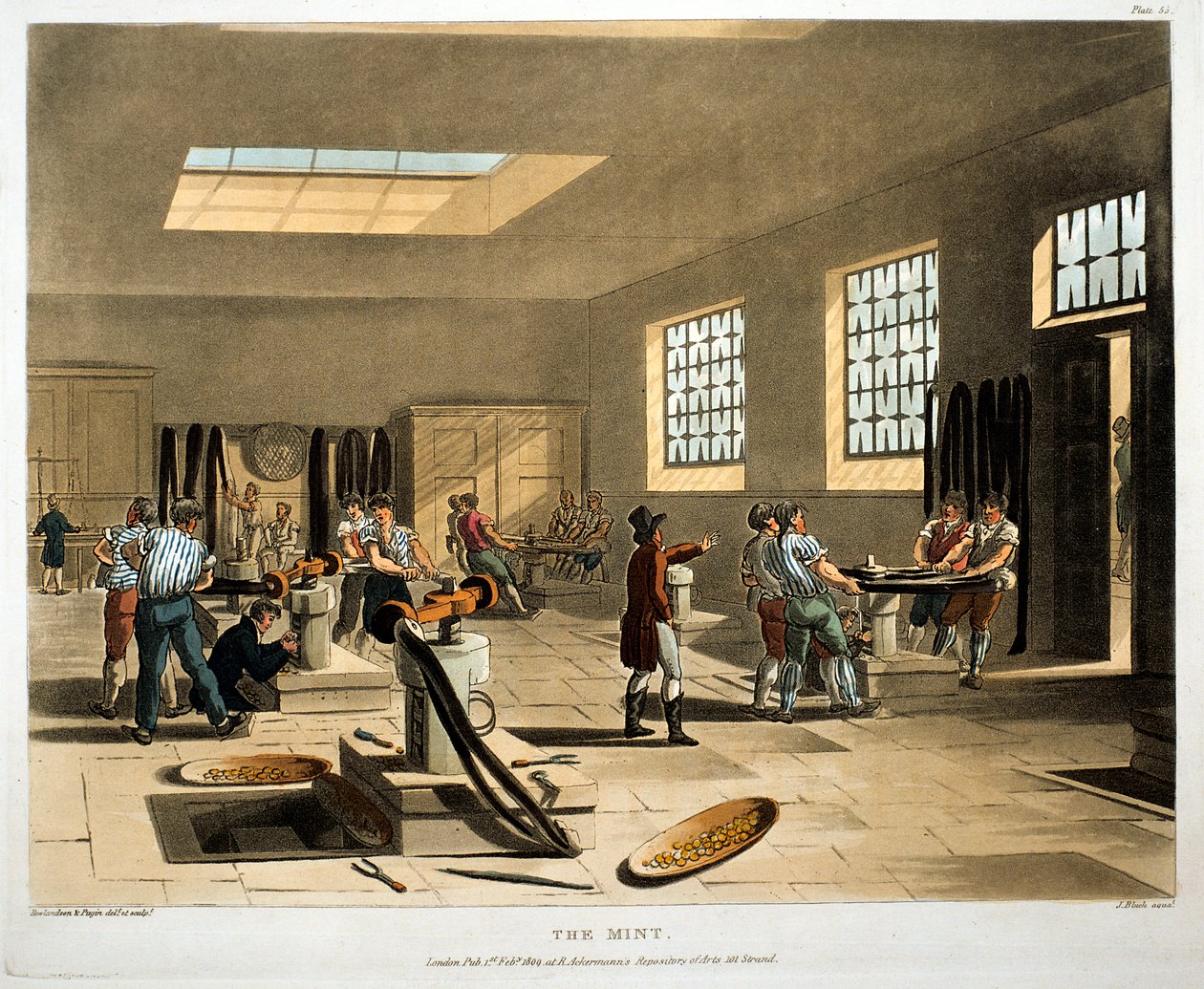 De Munt, Londen, 1808-1811 door Augustus Charles Pugin, Thomas Rowlandson