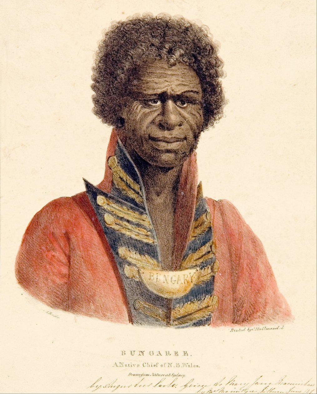 Bungaree, een inheemse leider van N.S. Wales door Augustus Earle