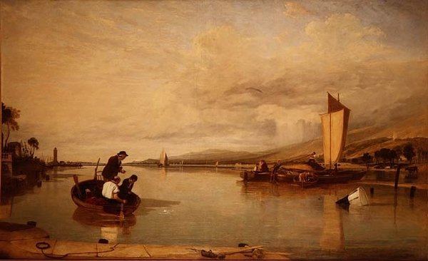 Dode kalmte: boten bij Cowes Castle door Augustus Wall Callcott