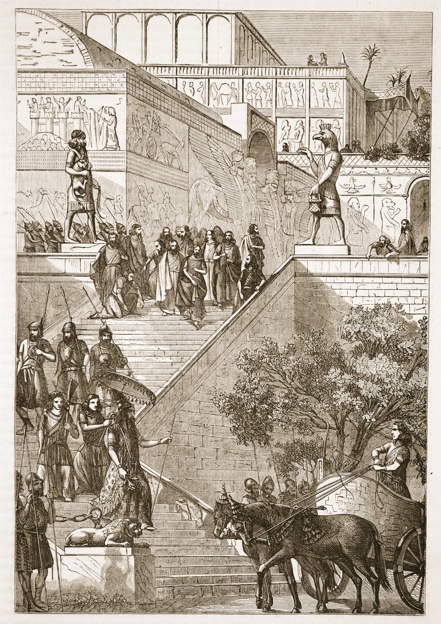Het Paleis van Kouyunjik, gerestaureerd door Austen Henry Layard