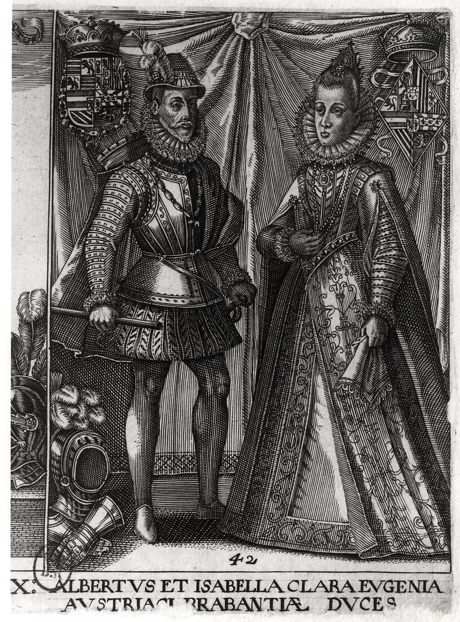 Portret van Albert, aartshertog van Oostenrijk (1559-1621) en zijn vrouw Isabella Clara Eugenia (1566-1633) aartshertogin van Oostenrijk, 1613 door Austrian School