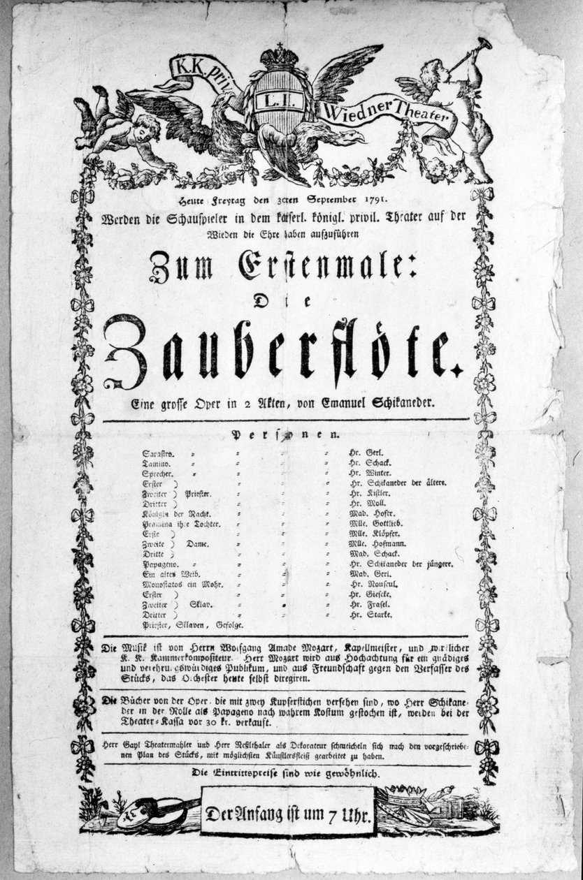 Poster die de première van 