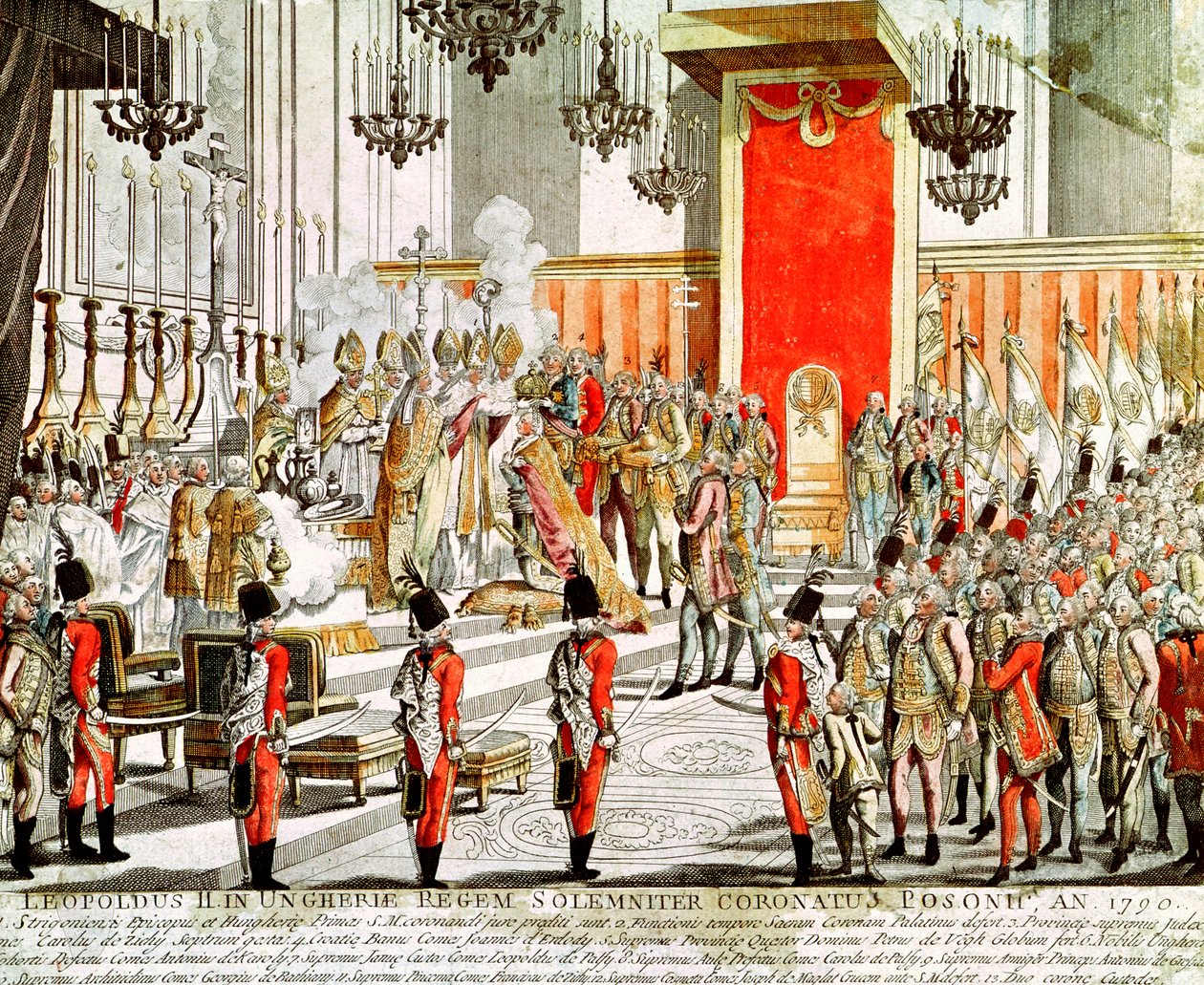 De Kroning van Leopold II (1747-92) in Bratislava in 1790 door Austrian School