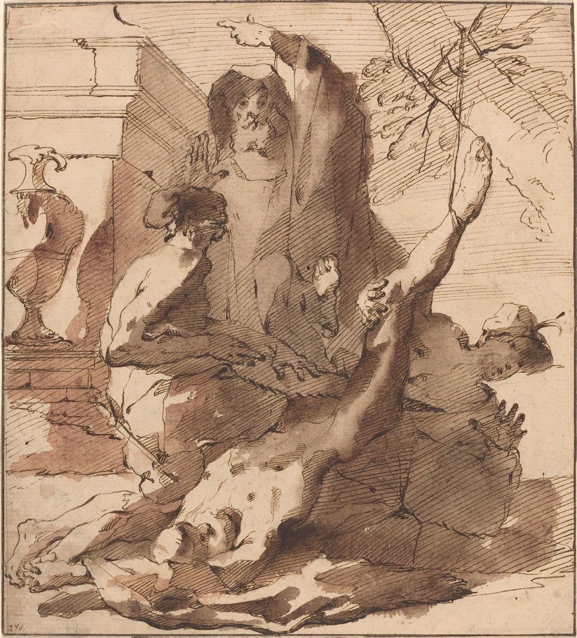 Het Martelaarschap van Sint Simon door Austrian 18th Century