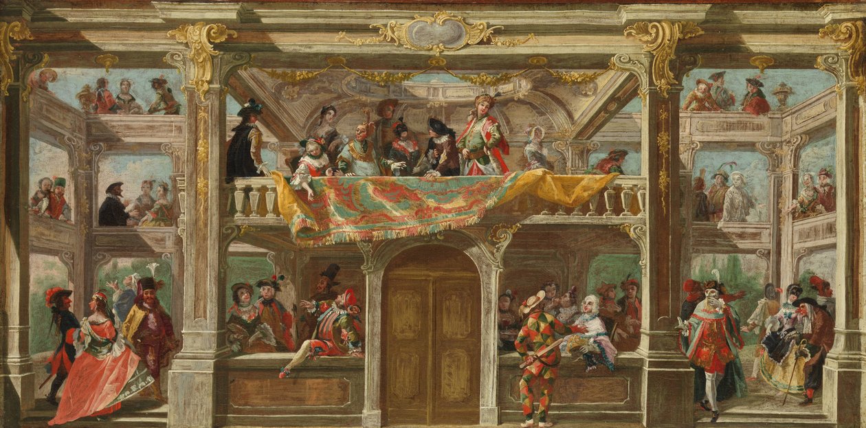 Een Gemaskerd Bal in Bohemen, c.1748 door Austrian School