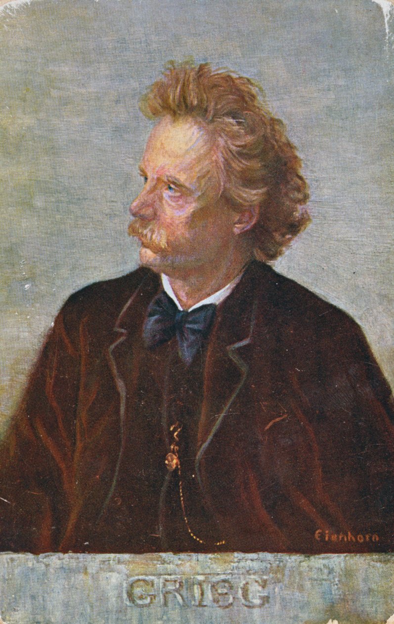 Ansichtkaart met afbeelding van Edvard Hagerup Grieg door Austrian School