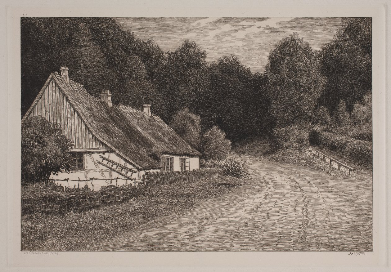 Deens: Boerderij aan het bos door Axel Holm