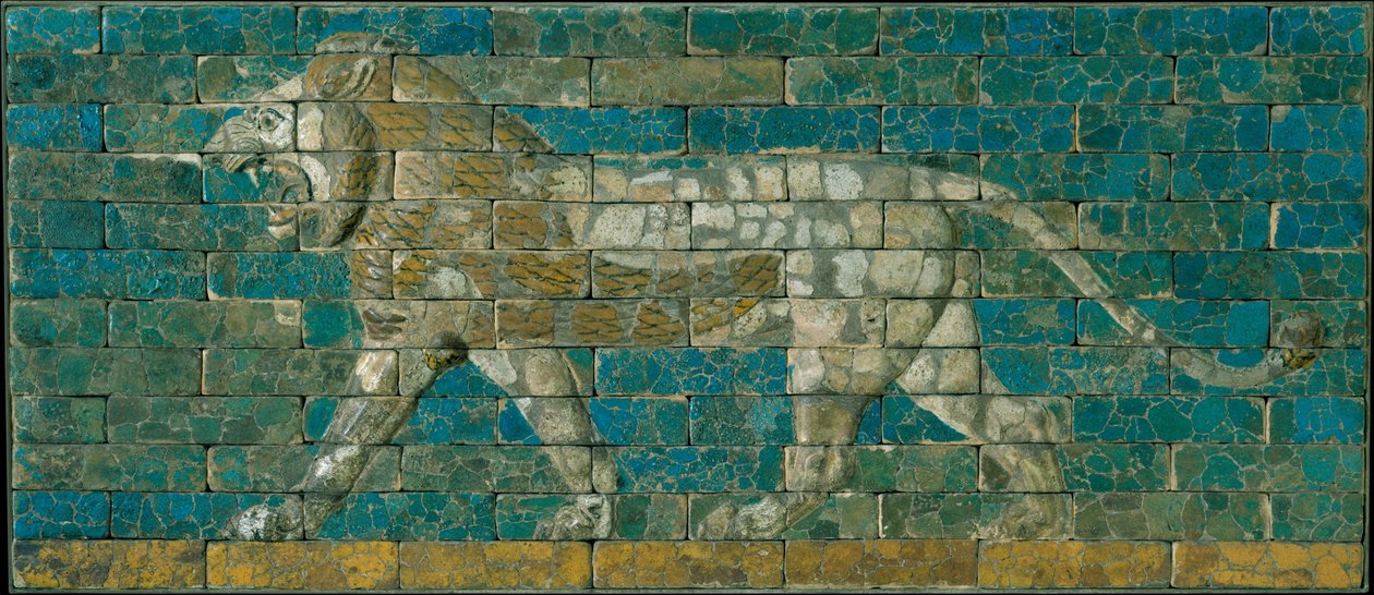 Paneel met lopende leeuw, c.600-575 v.Chr. door Babylonian