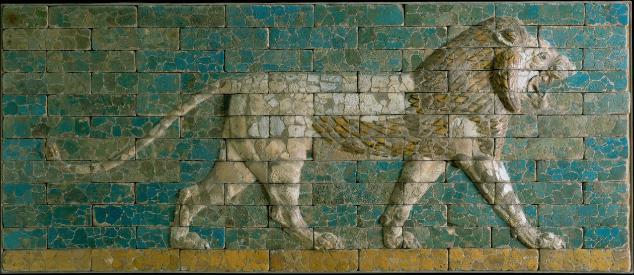 Paneel met lopende leeuw, ca. 600-575 v.Chr. door Babylonian
