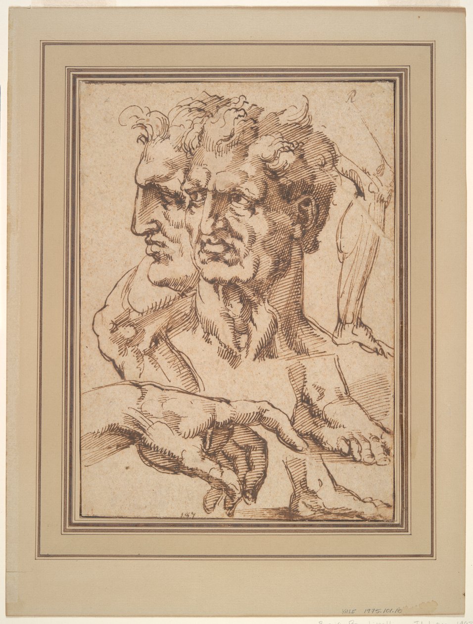 Blad met studies door Baccio Bandinelli