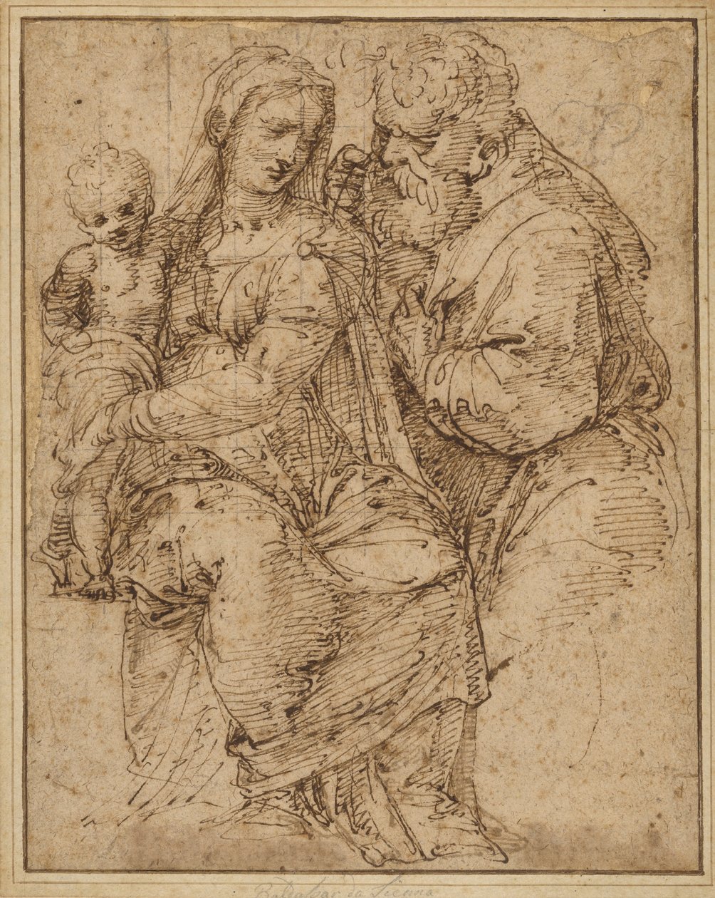 De Heilige Familie door Baldassare Peruzzi
