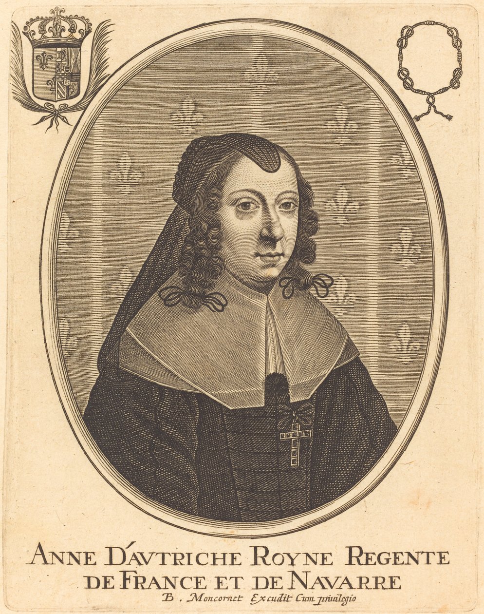 Anna van Oostenrijk door Balthasar Moncornet