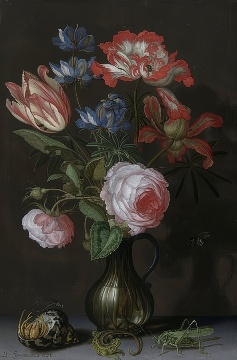 Bloemenstilleven. Om 1630 door Balthasar van der Ast