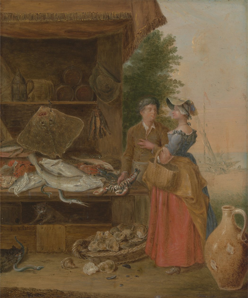 Visverkoperskraam door Balthasar Nebot