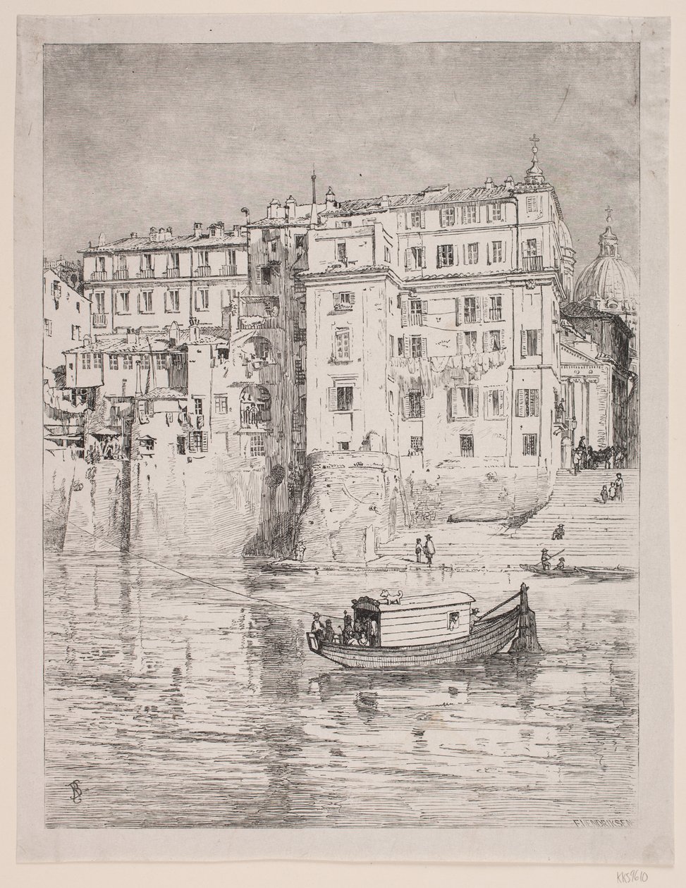 Veerboot over de Tiber door Balzer Dahl
