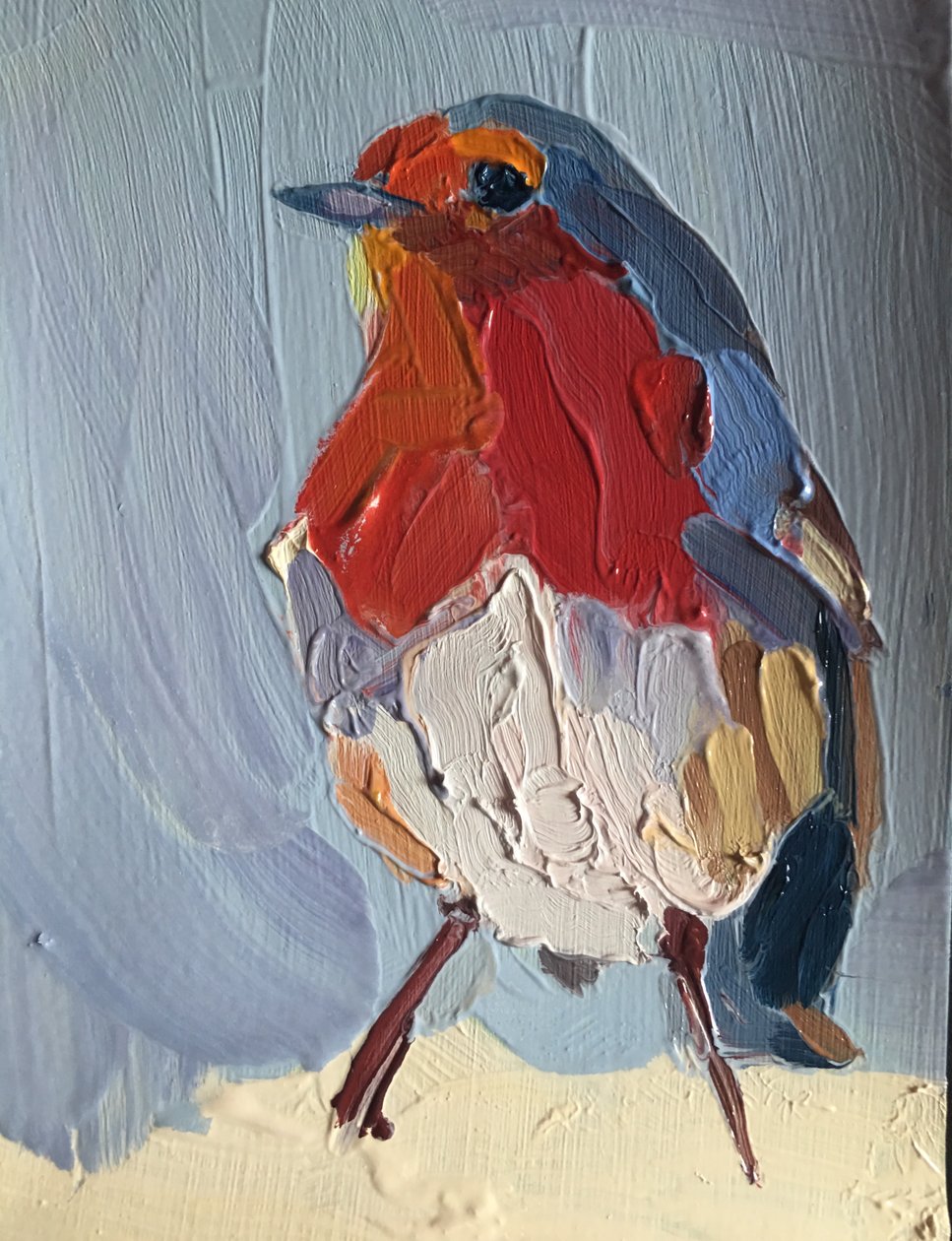 Roodborstje, 2016 door Barbara Hoogeweegen