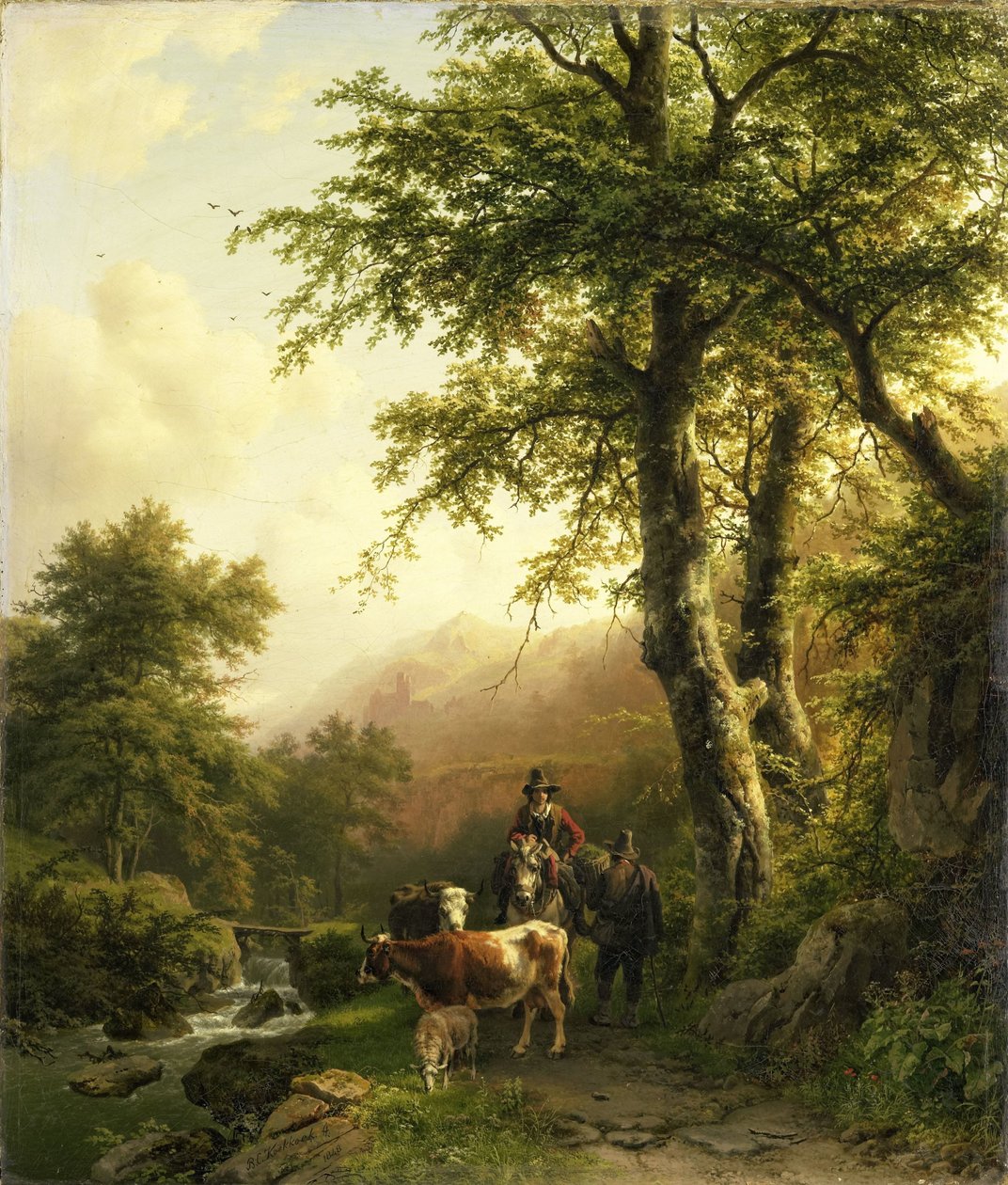Italiaans landschap door Barend Cornelis Koekkoek