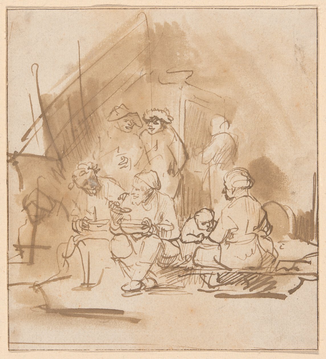 Satyr onder de boeren door Barent Fabritius
