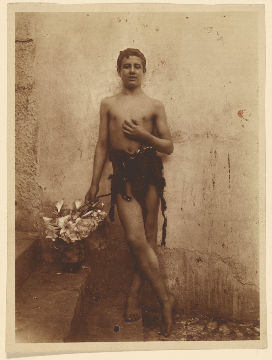 [Jeugd met lelies] door Baron Wilhelm von Gloeden
