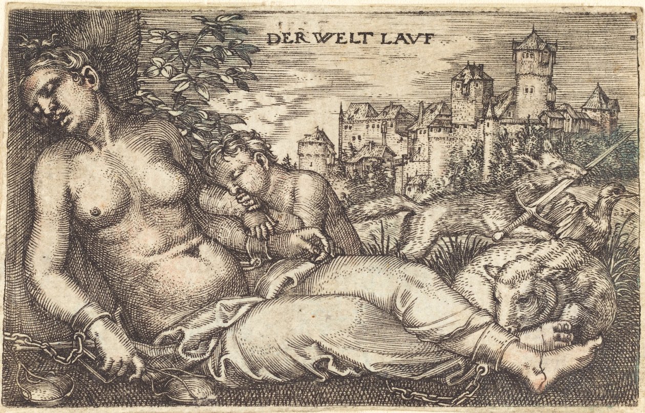 De wereldloop (Slapende gerechtigheid) door Barthel Beham