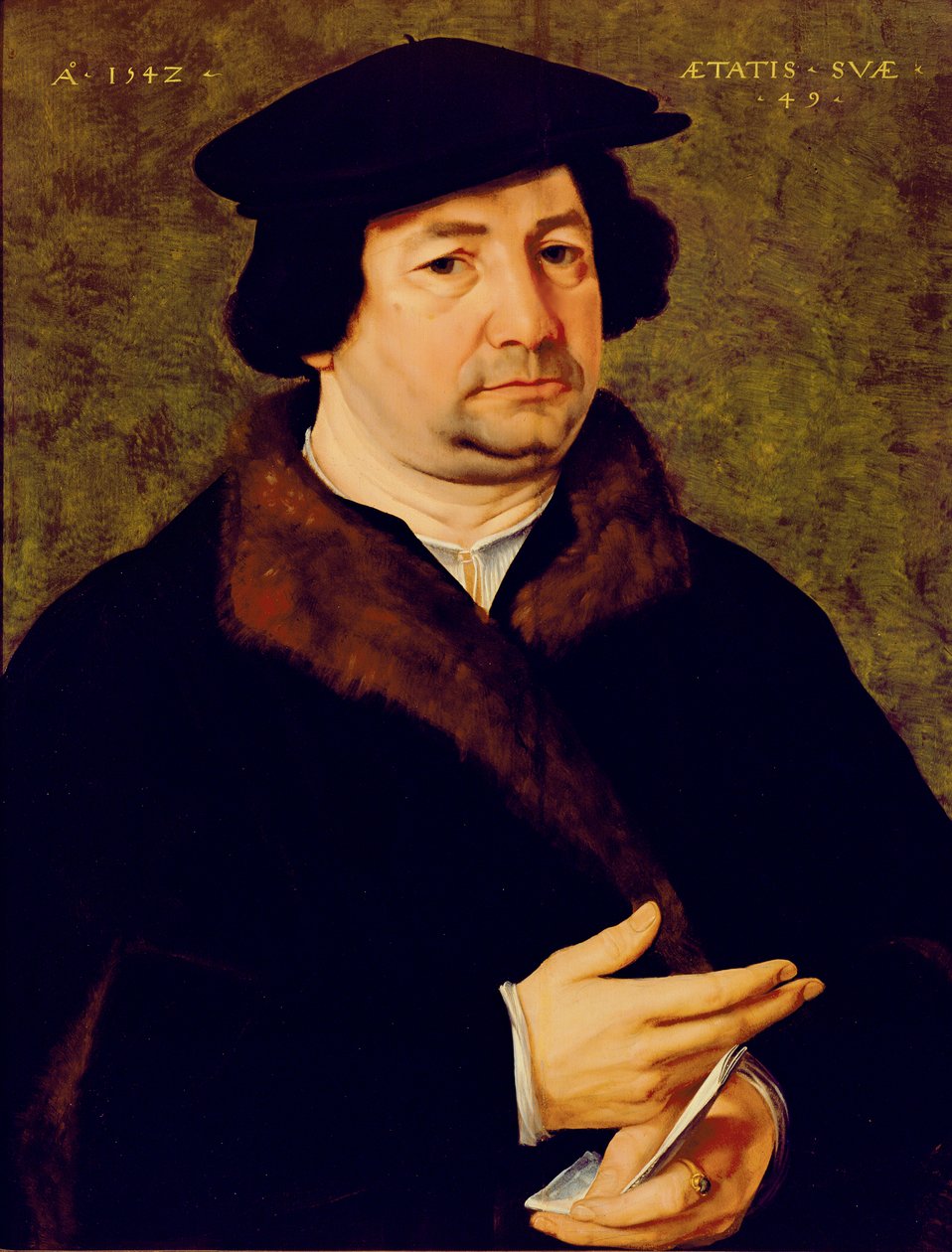 Portret van een man van 49 jaar, 1542 door Bartholomaeus Bruyn