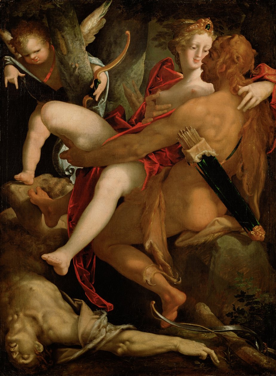 Hercules, Deianira en de centaur Nessus door Bartholomaeus Spranger