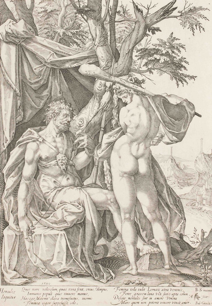 Hercules en Omphale, 1590 door Bartholomaeus Spranger