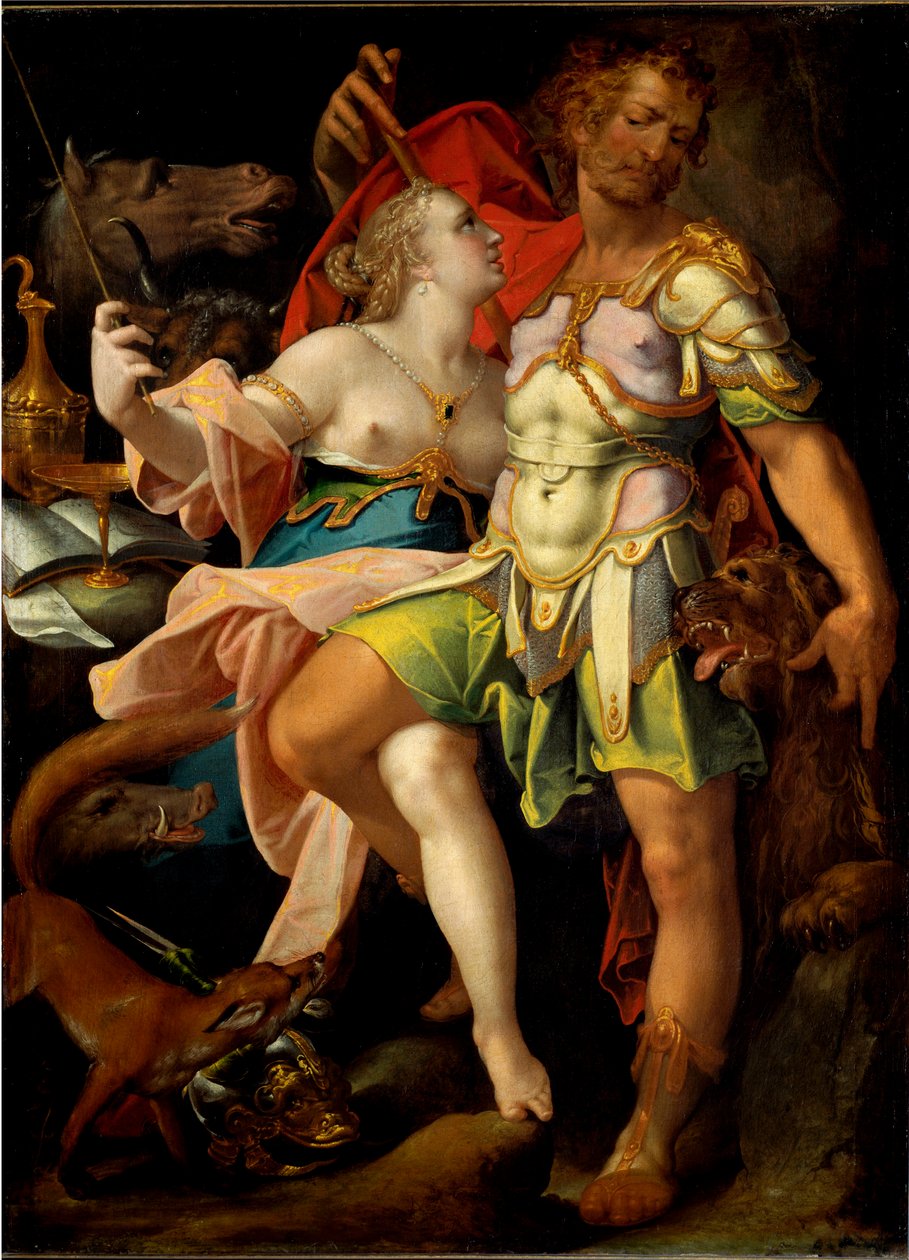 Odysseus en Circe de tovenares door Bartholomaeus Spranger