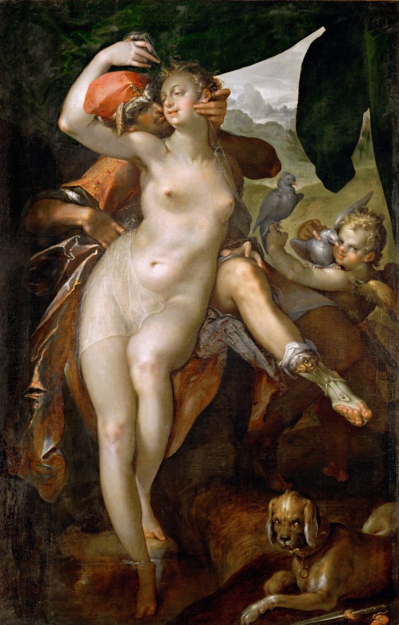 Venus en Adonis door Bartholomaeus Spranger