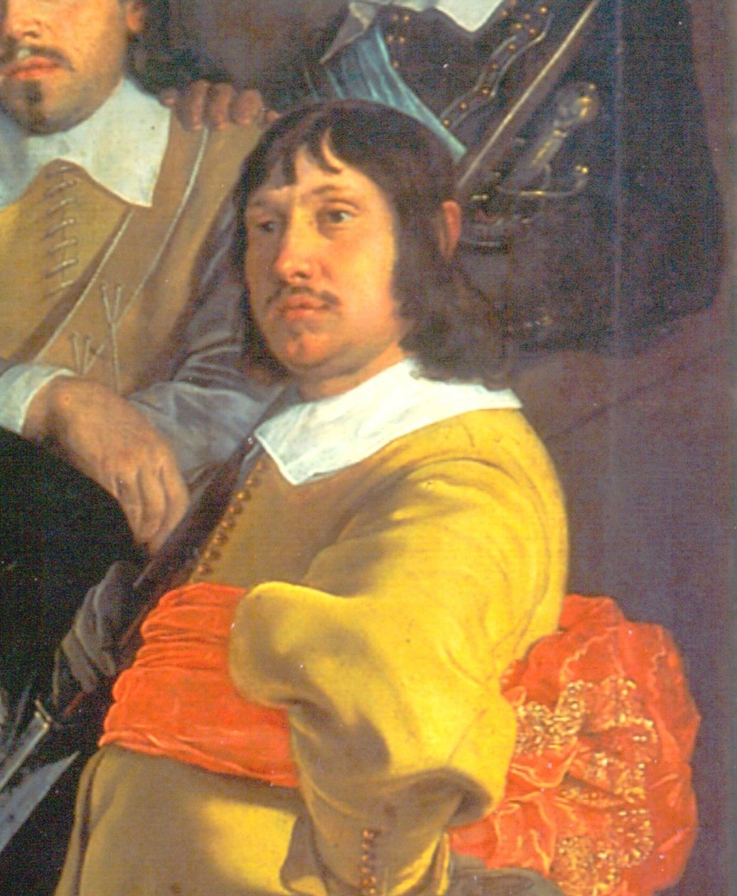 De viering van de vrede van Münster, 18 juni 1648, in het hoofdkwartier van de kruisboogschutters St. Joriswacht, Amsterdam (detail) door Bartholomeus van der Helst
