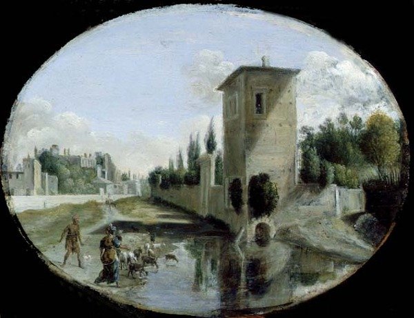 Italiaans landschap door Bartholomeus Breenbergh