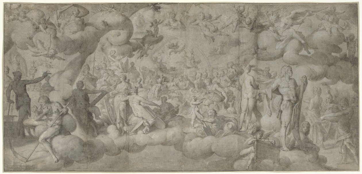 De bruiloft van Cupido en Psyche door Bartholomeus Spranger