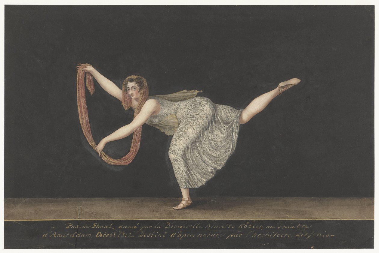 Danseres Annette Köbler, de pas-de-shawl uitvoerende door Bartholomeus Ziesenis