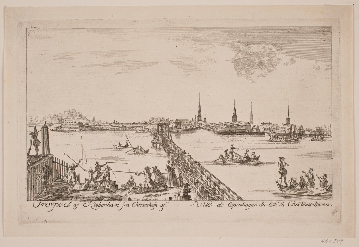 Prospect van Kopenhagen gezien vanaf Christianshavn door Bartholomæus Roque