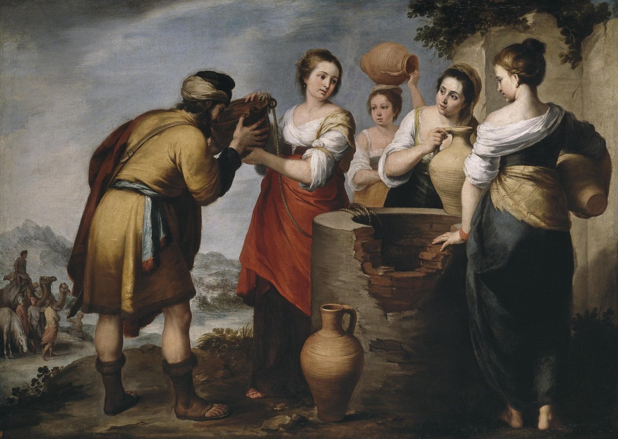 Rebecca en Eliezer door Bartolomé Esteban Murillo