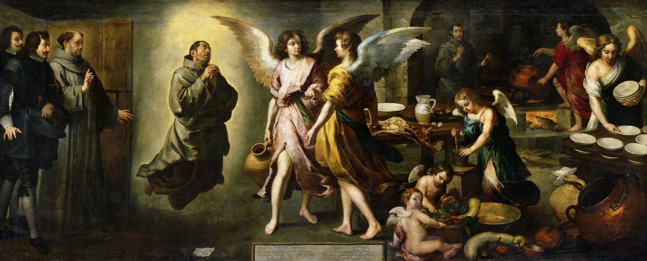 De Keuken van de Engelen, 1646 door Bartolomé Esteban Murillo