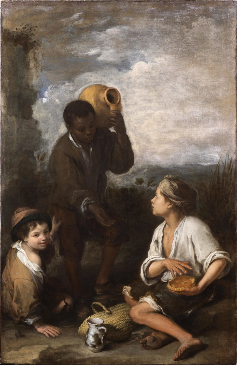 Drie jongens (Dulwich Picture Gallery) door Bartolomé Esteban Murillo