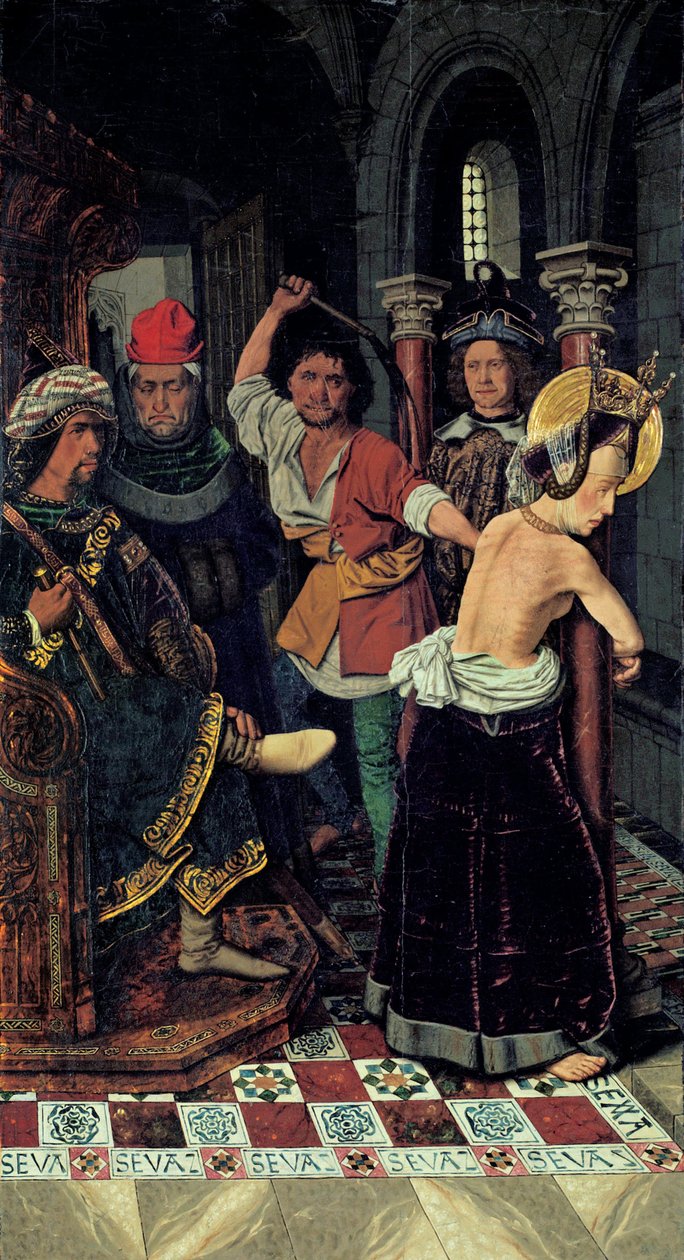 De geseling van Sint Engratia, ca. 1475 door Bartolomé Bermejo