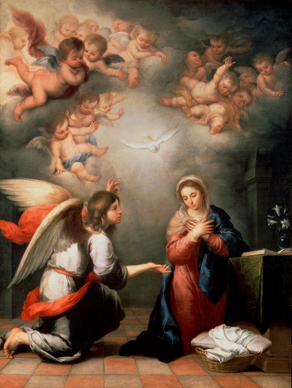 De Annunciatie, 1660s door Bartolomé Esteban Murillo